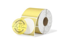 MUNBYN ΘΕΡΜΙΚΕΣ ΕΤΙΚΕΤΕΣ ΣΤΡΟΓΓΥΛΕΣ Φ 50,8mm 500ετικ. GLITTER GOLD